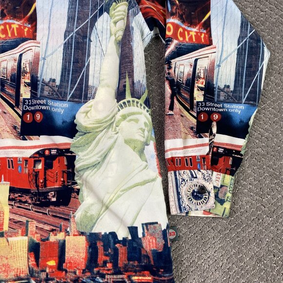 Vintage 33 Degrees New York All Over Print Button Down Shirt Men's Medium 90s - Picture 3 of 14
